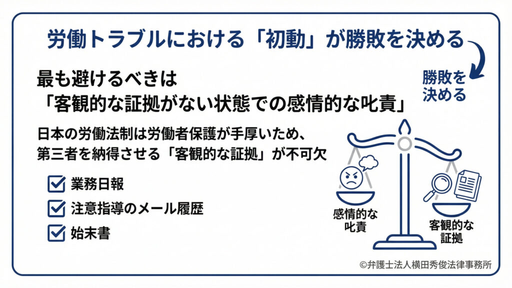 労働トラブルにおける「初動」が勝敗を決める