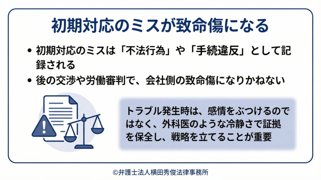 初期対応のミスが致命傷に