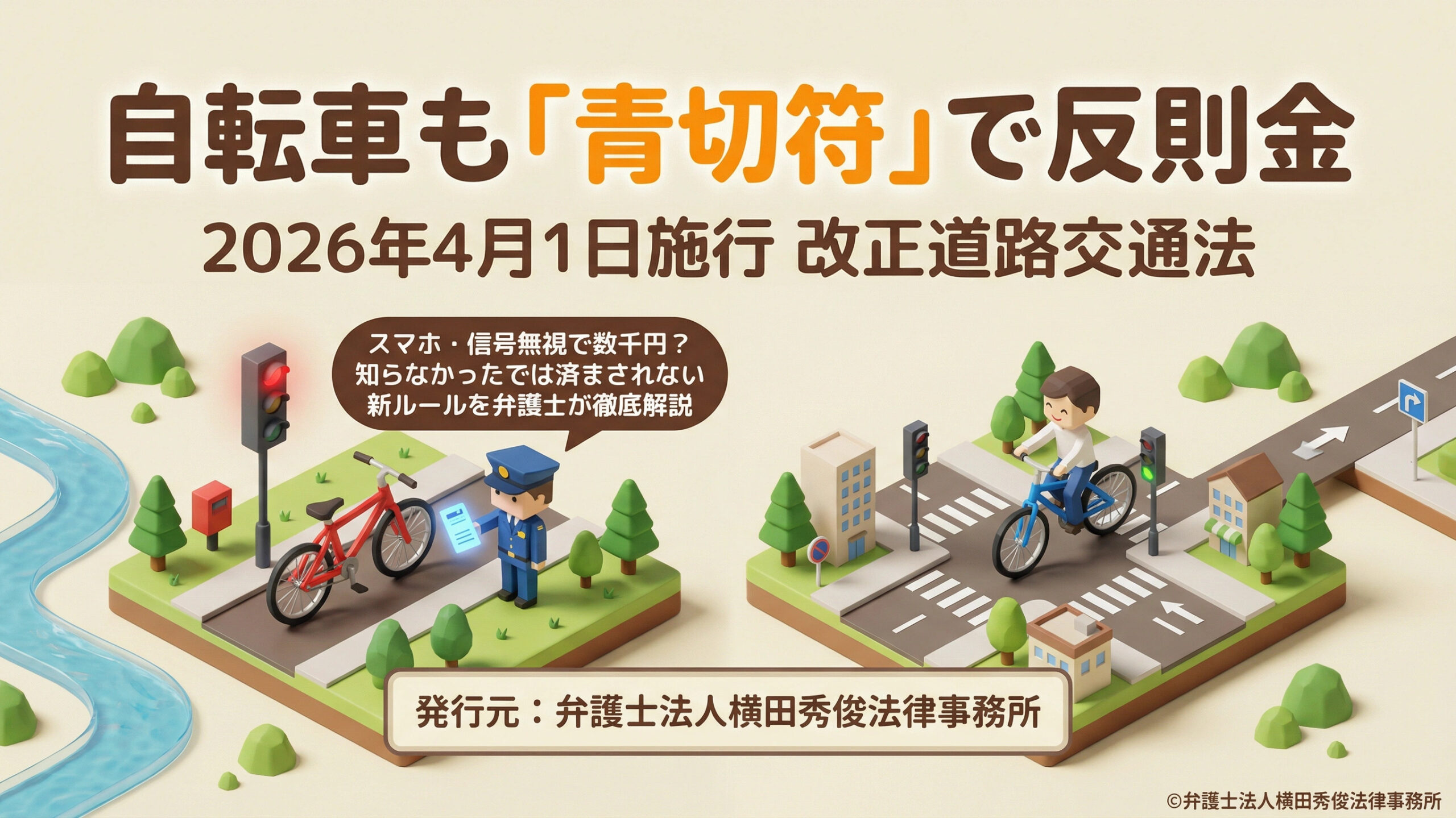 【2026年4月1日施行】自転車も「青切符」で反則金！スマホ・信号無視で数千円？知らなかったでは済まされない新ルールを弁護士が解説